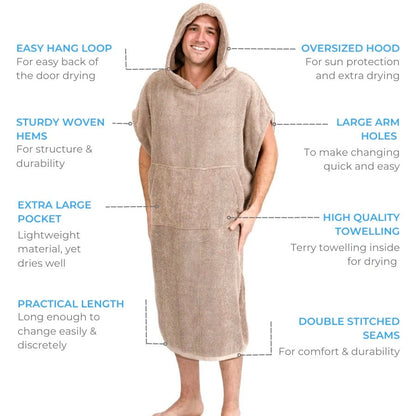 Adult Organic Cotton Poncho - Red